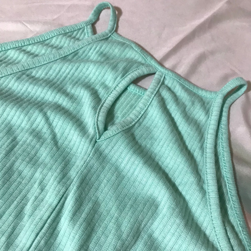 Mittoshop Mint Green Knit Ribbed Racerback Dress - Picture 6 of 7